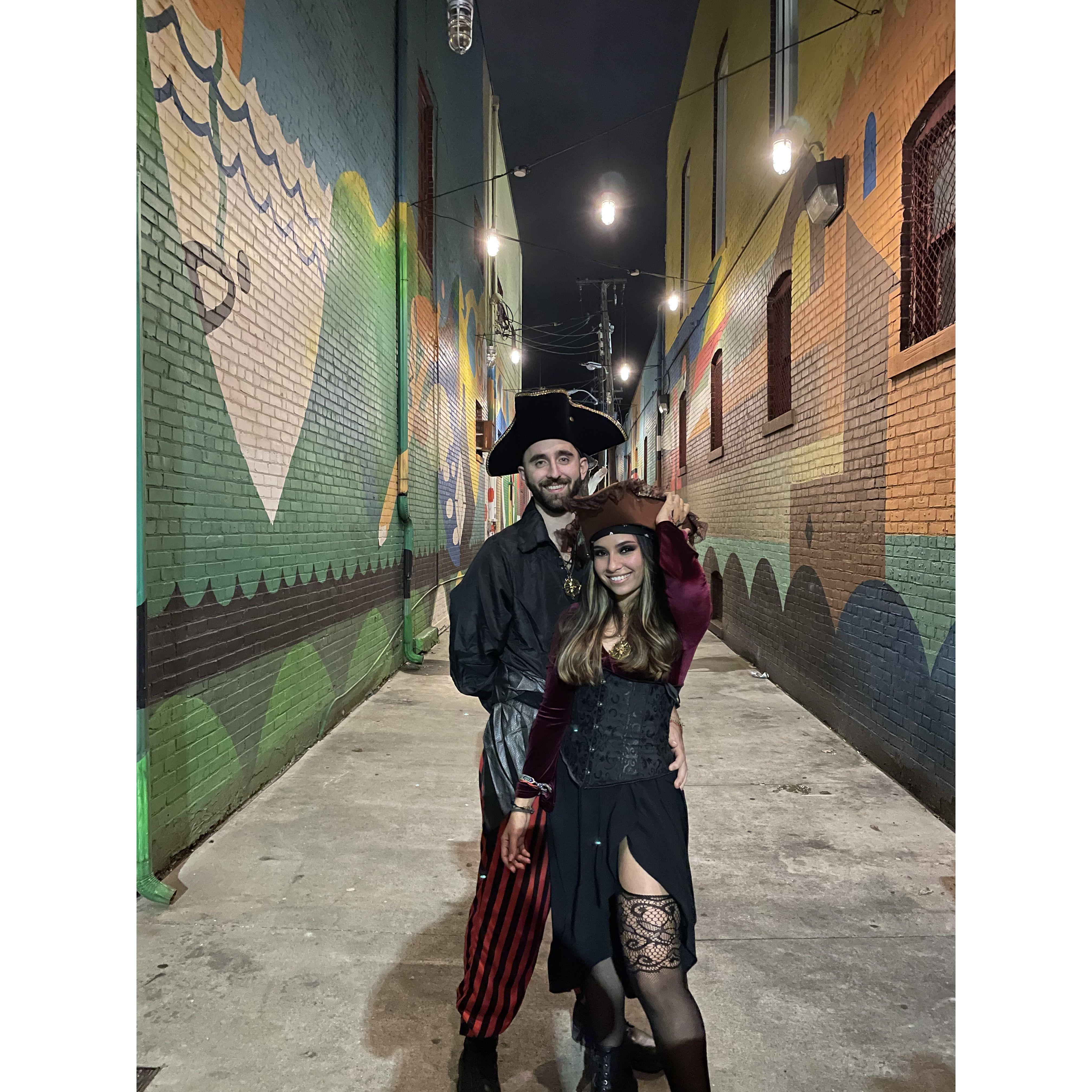 Our second Halloween! we went as pirates this time. 10/31/2021