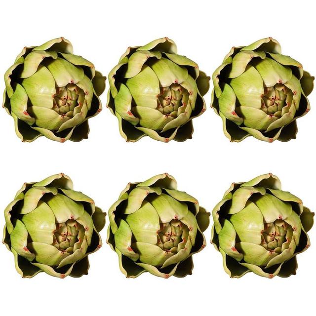 6-Pack Large Faux Artichokes, v2croft Realistic Plastic Fake Artichokes Artificial Vegetables and Fruits for Home Kitchen Table Party Decorations (Green)