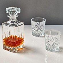 Marquis by Waterford Markham Double Old Fashioned Glasses Pair and Square Decanter Set