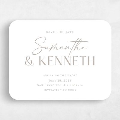 Grey Rounded Wedding Save the Date - Sidney Landscape Letterpress