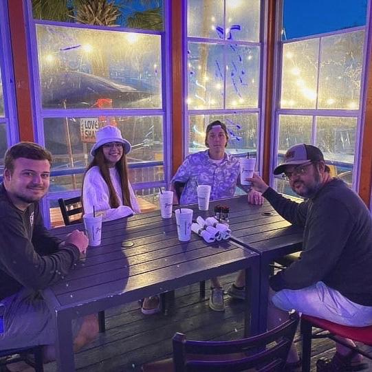 Enjoying family company at “Bubba’s Love Shak” on the boardwalk