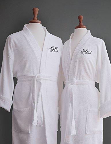 Luxor Linens - Terry Cloth Bathrobes - 100% Egyptian Cotton His & Her Bathrobe Set - Luxurious, Soft, Plush Durable Set of Robes -His and Hers