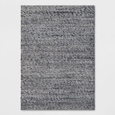 5'X7' Chunky Knit Wool Woven Rug Charcoal - Project 62™