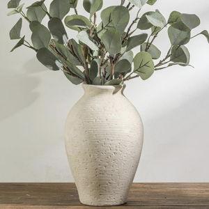 Vanselia Ceramic Flower Vase Home Decor - Large Farmhouse Table Vases Rustic Vintage Living Room Kitchen Bedroom Decorations for House Book Shelf Office Coffee Desk Dining Fireplace (9" Rustic)