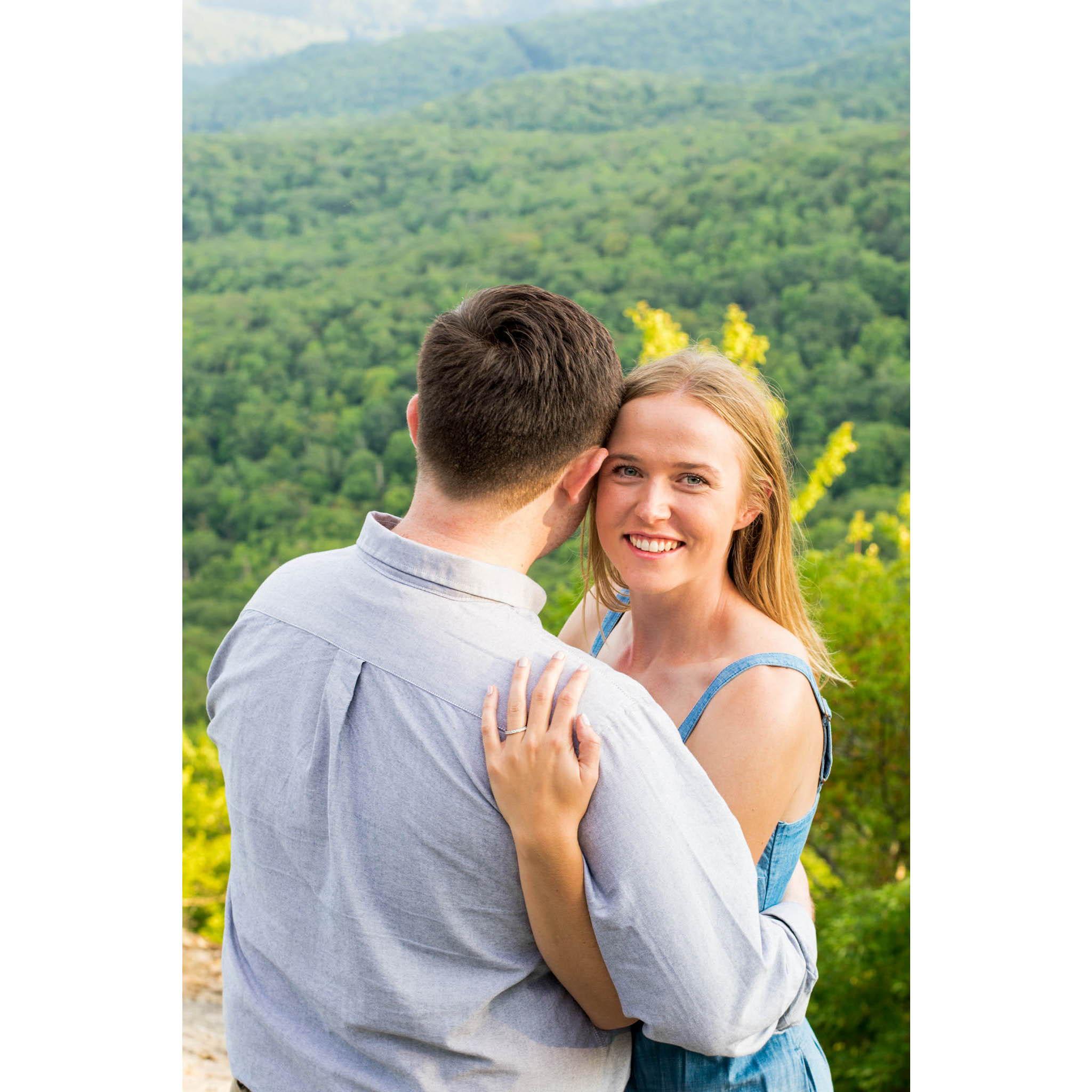 Engagement photoshoot in August in Boone