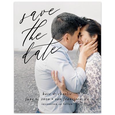 Grey Wedding Digital Save the Date - Violin Portrait