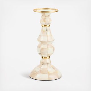Mocha Check Pillar Candlestick