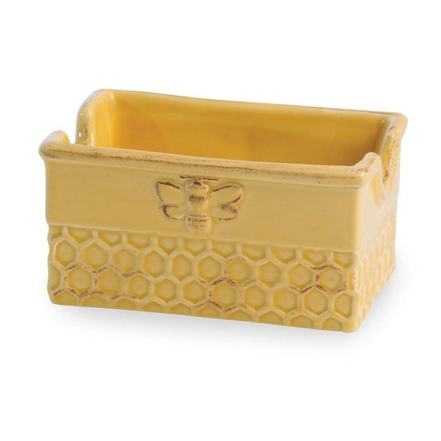 Boston International Ceramic Sugar Packet Holder, Honeycomb