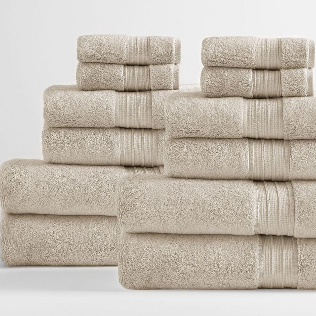 Taupe Hydrocotton Organic Bath/Hand/Washcloth, Set of 12