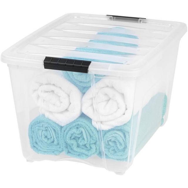 IRIS USA 54 Quart Clear Buckle Up Storage Bin, 1 Pack