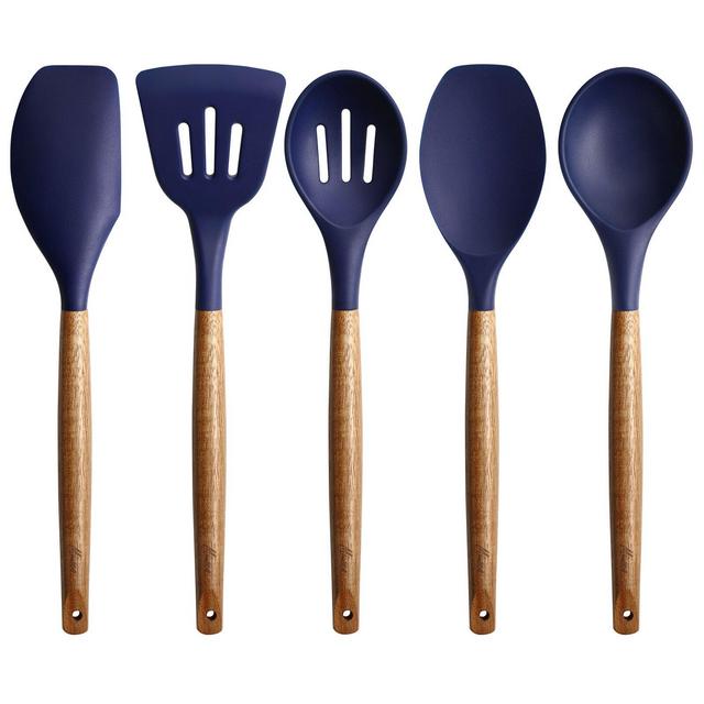 Miusco 5 Piece Non-Stick Silicone Cooking Spoon Set