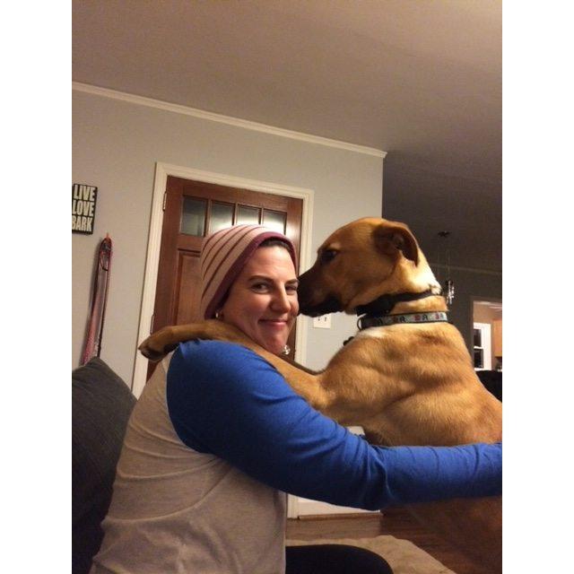 One of the first pictures after Arthur was adopted! He still gives wet sloppy kisses!
