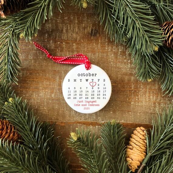 JUST ENGAGED Personalized Ornament, Etsy