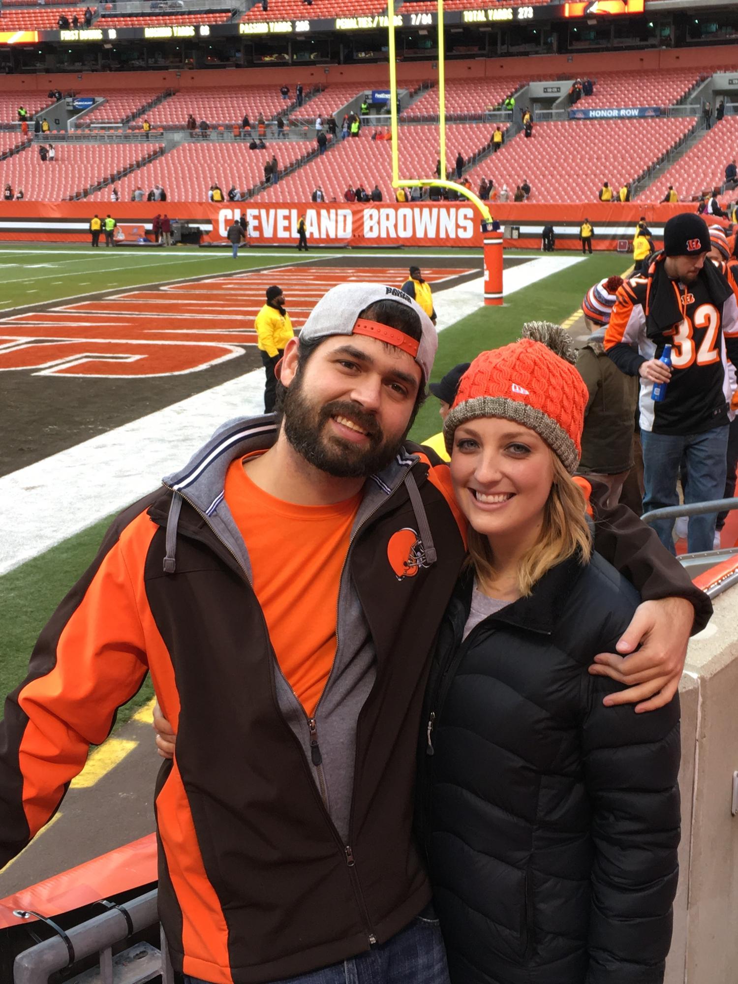 Cassie’s first Browns game in December 2015 (Browns lost).