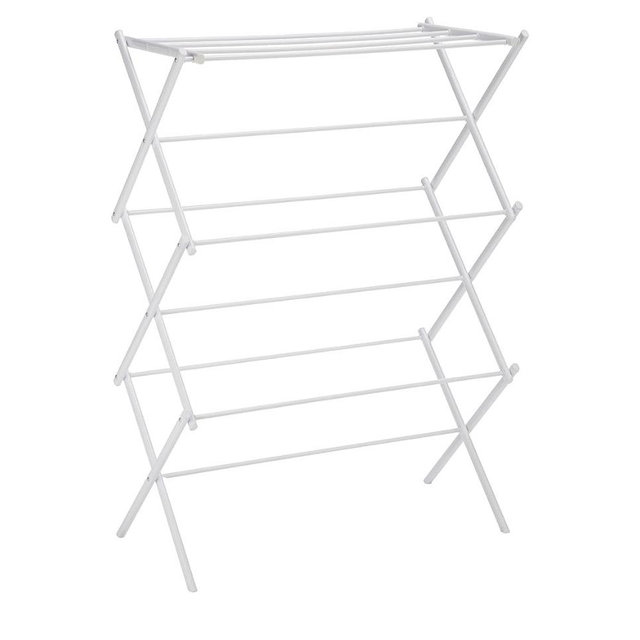 Amazon Basics Foldable Portable Clothes Drying Rack for Indoor Air Drying, Collapsible Design, 14.5" D x 29.5" W x 41.8" H, White