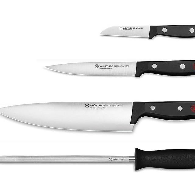 Wüsthof Gourmet 4-Piece Chef's Knife Set, Black