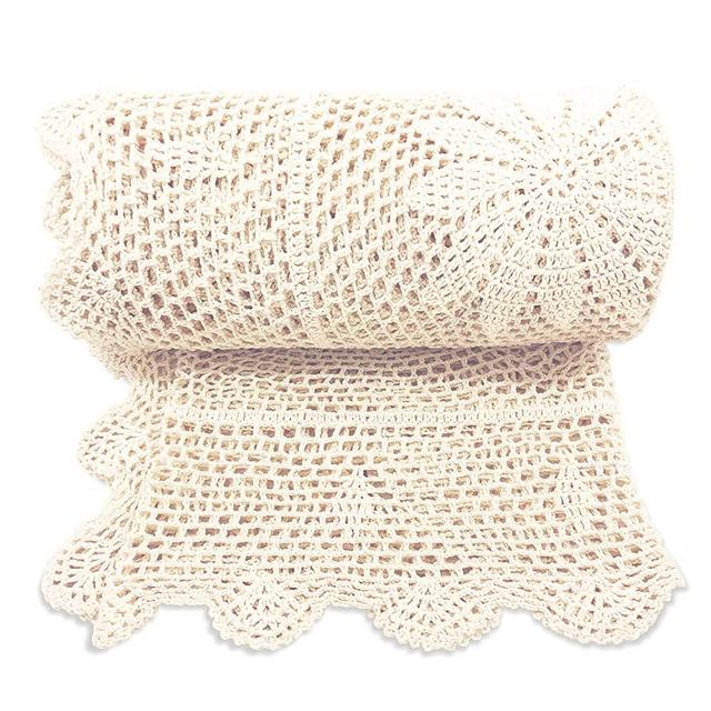 Zenviro The Boho Throw Natural 70x80 100% Hand Made Cotton Lightweight Decorative Knitted Crochet Macrame Throw Blanket - Couch, Chair, Sofa, Bed, Picnics, Gift, Photography