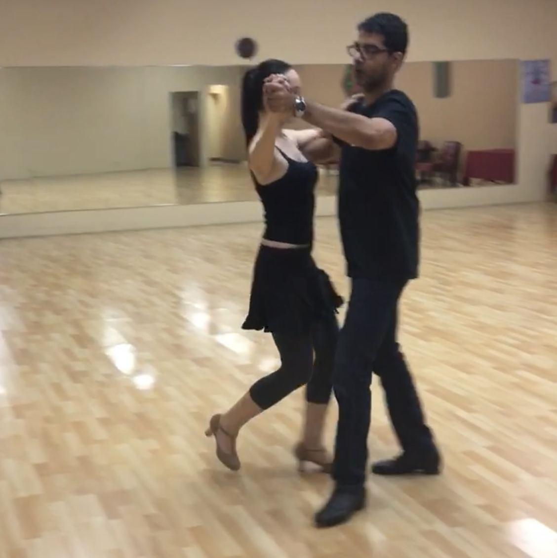Taking dance lessons