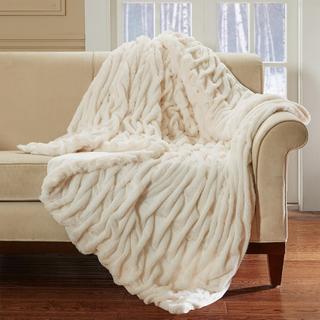 Ruched Faux Fur Throw