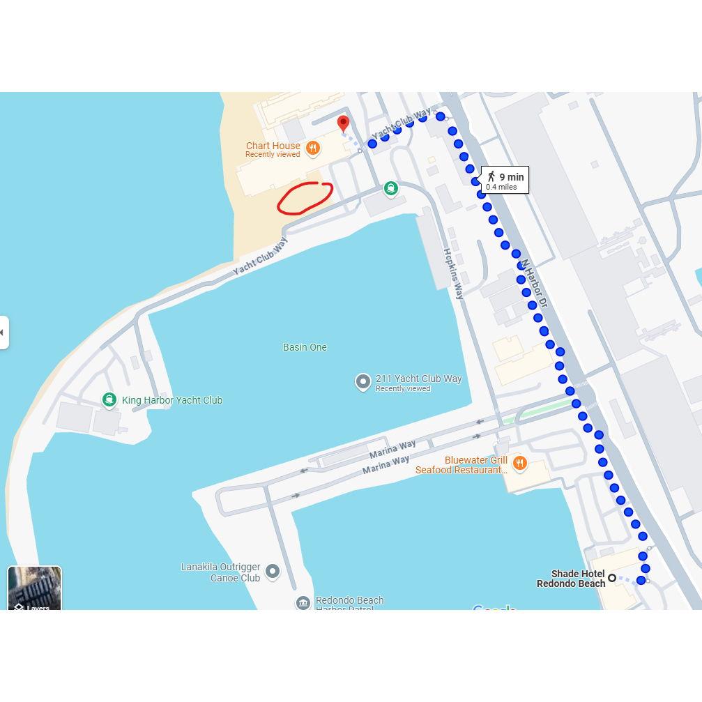 Here is a map showing the walk to/from ceremony and reception spaces