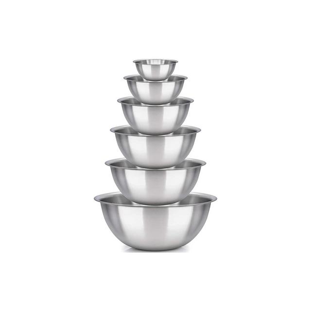Mixing Bowls Set of 6 Stainless Steel Mirror Polished Bowls for Serving and Cooking - HomeItUsa