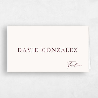 Wine, Red Wedding Place Card - Crispin