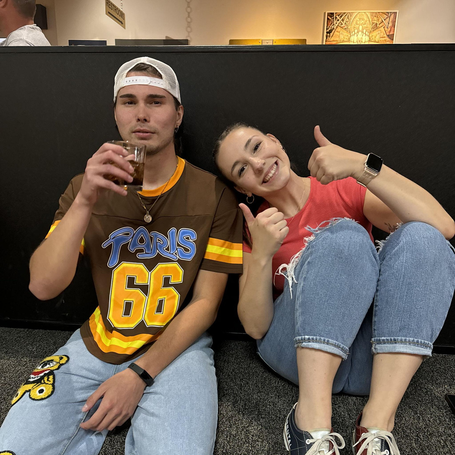 Our first picture together on our second date at the bowling alley!
