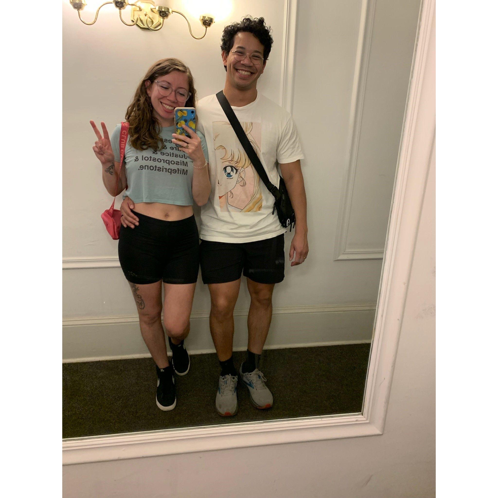 Right after we got engaged (after Jen put her other shoe on)!