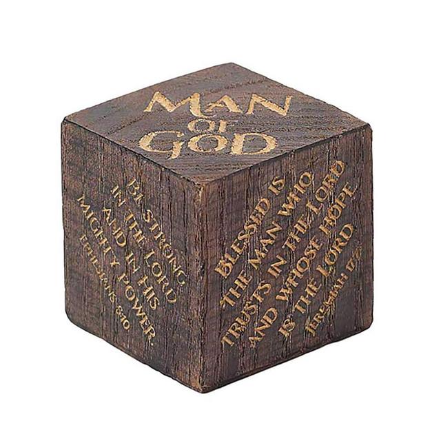 Dicksons Rustic Brown Inscribed Scripture Block 2 x 2 Resin Stone Decorative Tabletop Figurine