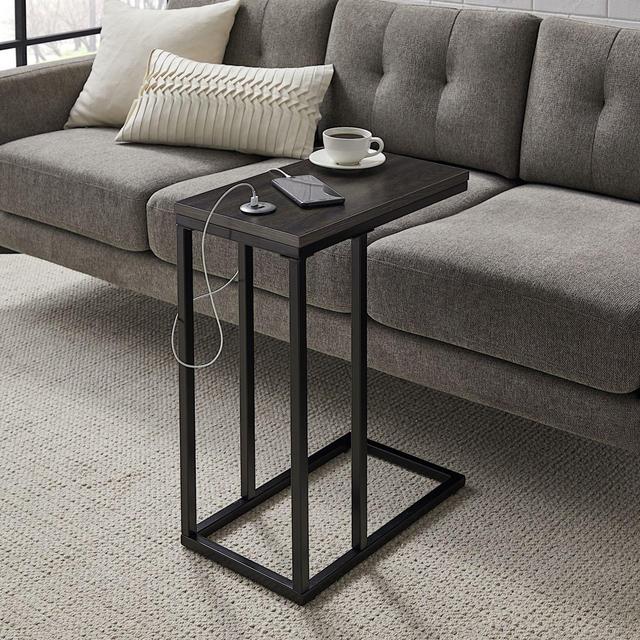 Simply Essential™ C-Shape Metal Accent Table in Black