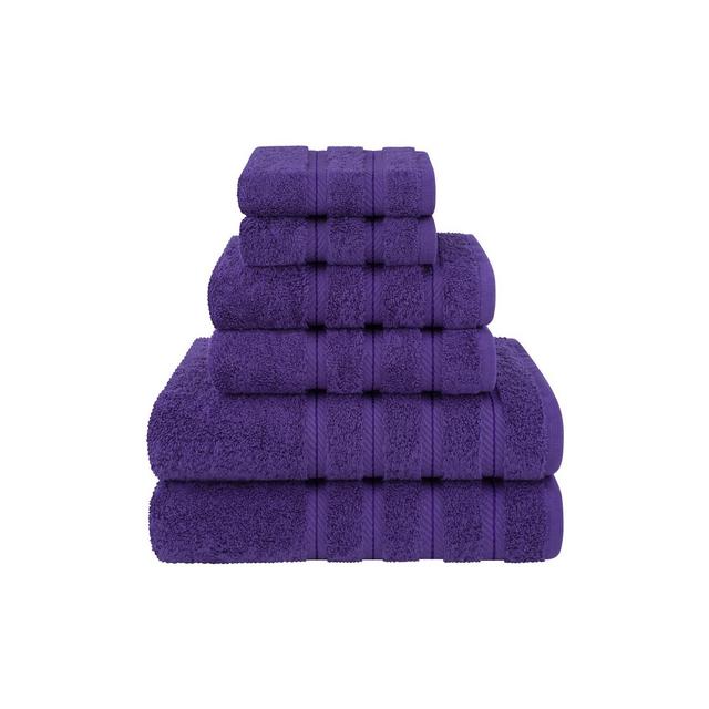 American Soft Linen 6 Piece Towel Set, 100% Cotton Bath Towels for Bathroom, Purple