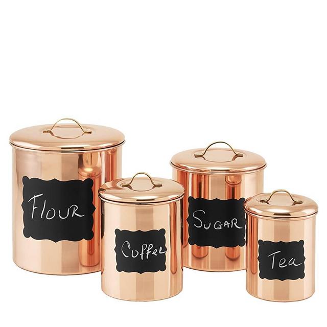 Old Dutch 1143 Canister (Set of 4), 4 quart, Copper