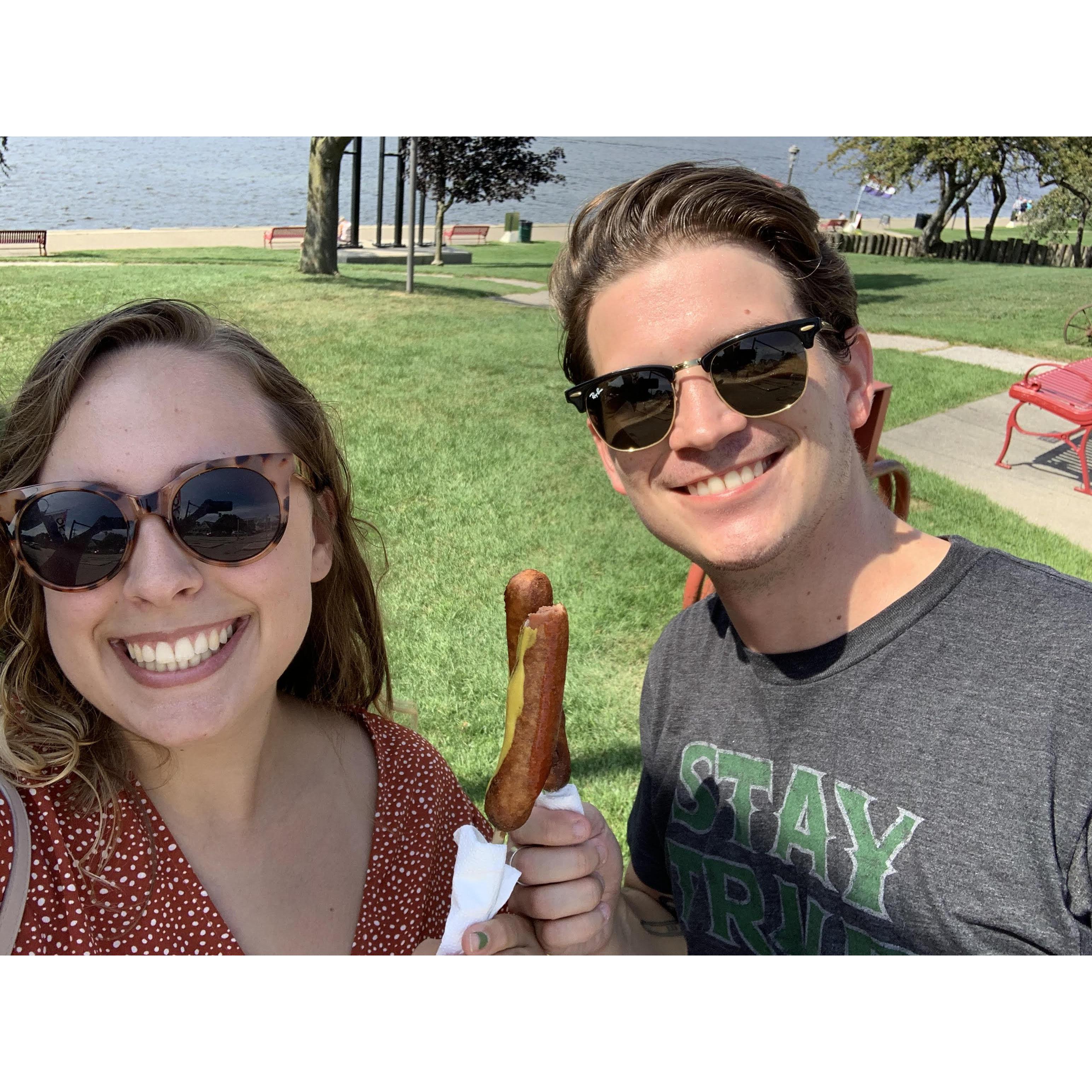 A truly monumental day, Isaac's first pronto pup.