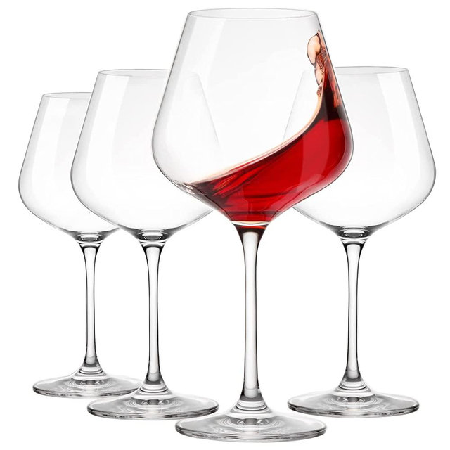 Swanfort Red Wine Glasses 23 Ounce , Set of 4 Extra Large Wine Glasses ,Big Wine Glass with Long Stem,Lead-free Burgundy Wine Glasses,Premium Crystal Red Wine Glass,Gift Packing for Any Occasions