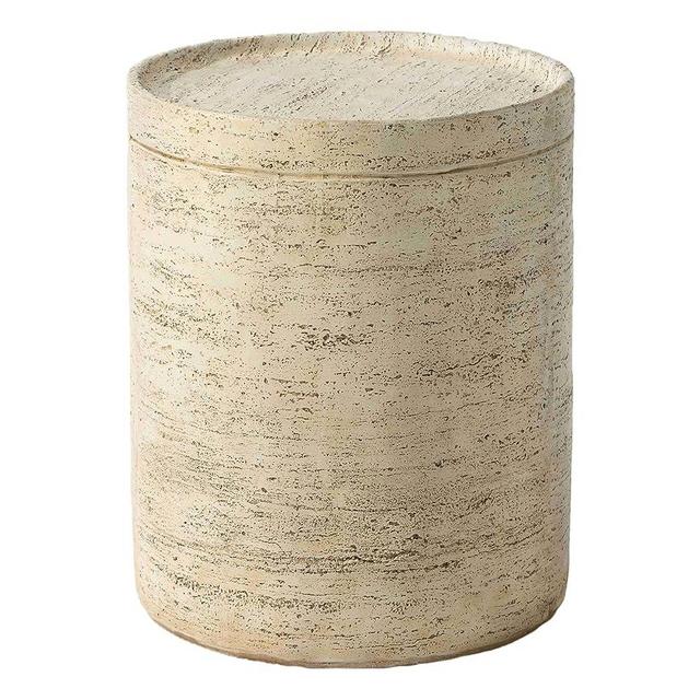 Koncemel Outdoor Concrete Side Table - 13.8 Inch Patio End Table, Garden Stool, and Plant Stand for Indoor and Outdoor Use …