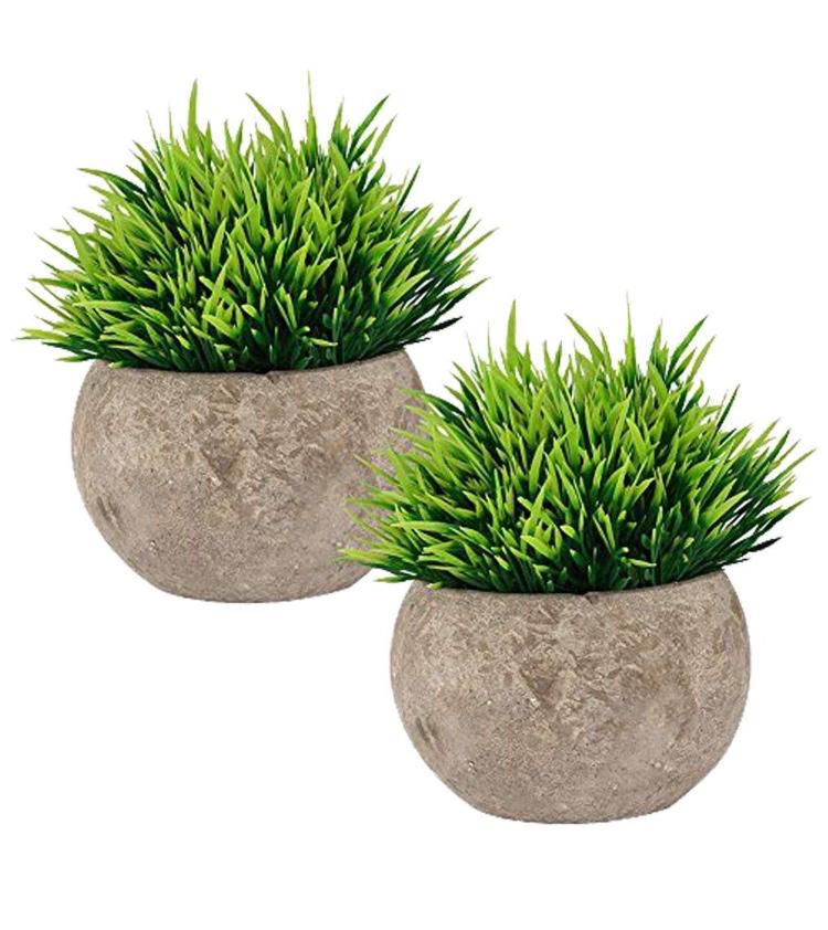 The Bloom Times Fake Plant for Bathroom/Home Decor, Small Artificial Faux Greenery for House Decorations (Potted Plants)
