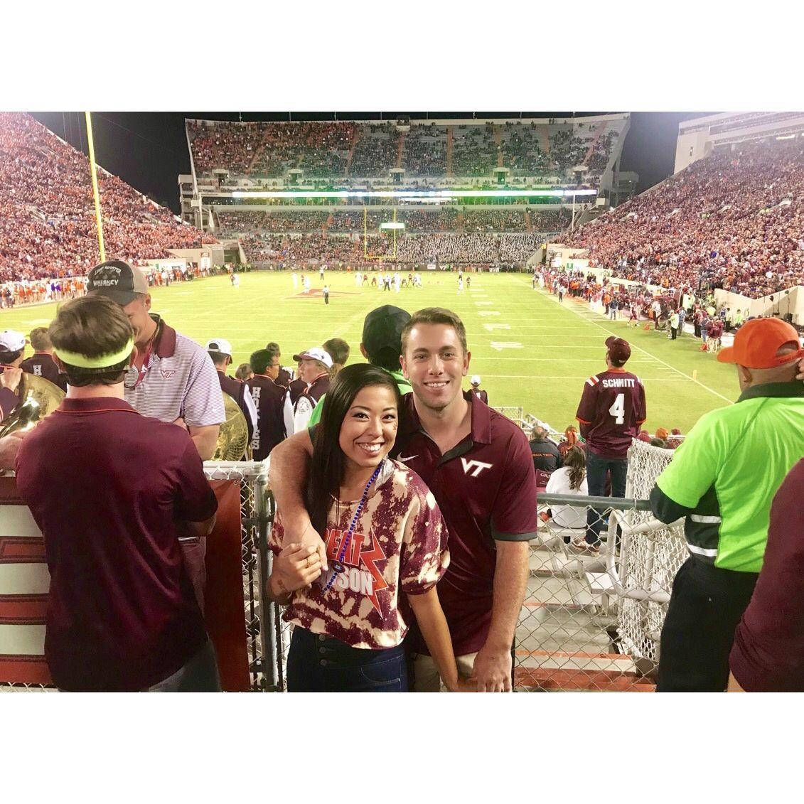 VT football game at Lane Stadium, Blacksburg VA 2018