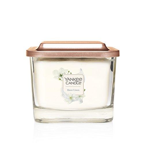 Yankee Candle Elevation Collection with Platform Lid Sheer Linen Scented Candle, Medium 3-Wick, 38 Hour Burn Time