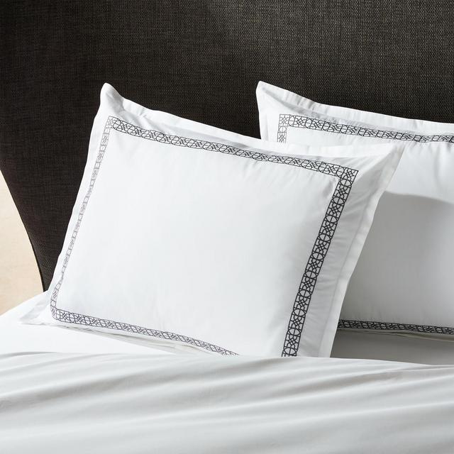 Lior Organic Grey Embroidered Standard Sham