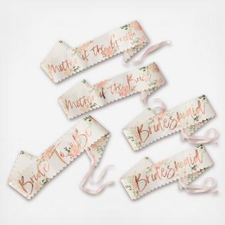 5-Piece Floral Hen Party Sash Set