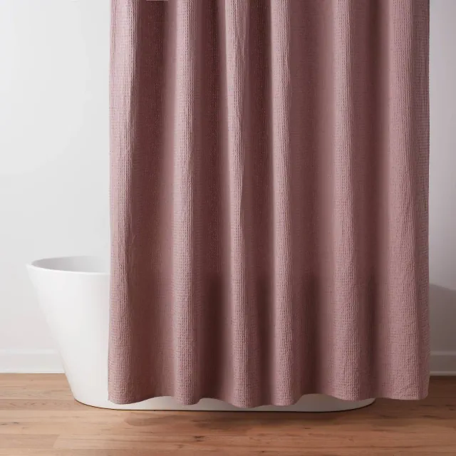 Oversized Relaxed Waffle Weave Shower Curtain Mauve - Threshold™