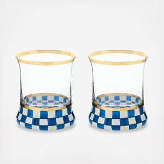 Royal Check Tumbler Glass, Set of 2