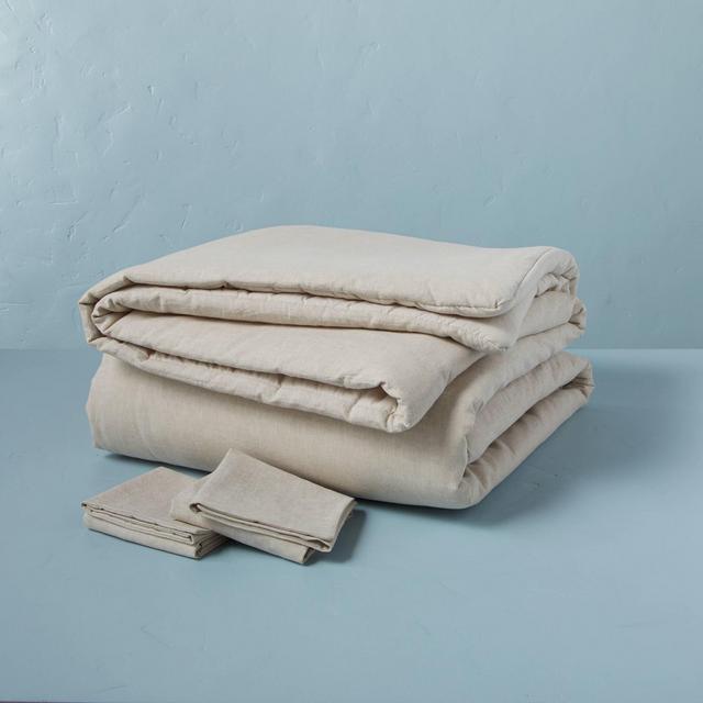 3pc King Linen Blend Comforter Set Twilight Taupe - Hearth & Hand™ with Magnolia