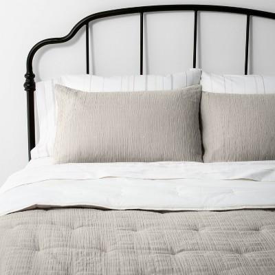 Full/Queen X Comforter Set Taupe / Sour Cream - Hearth & Hand™ with Magnolia