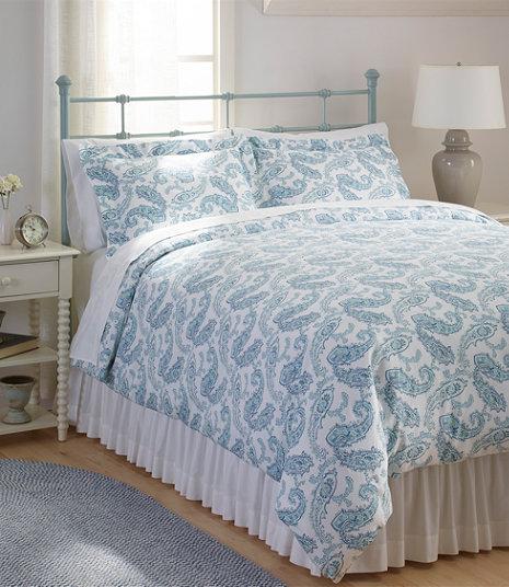 Wrinkle-Free Comforter Cover Collection - King - Moonlight Blue Paisley
