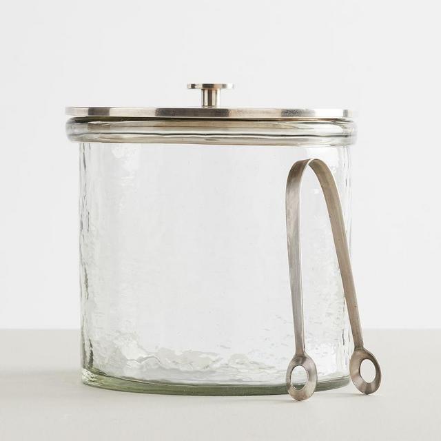 Hammered Glass Ice Bucket