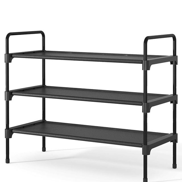 Kitsure Shoe Rack for Closet, Sturdy and Long-Lasting Shoe Shelf, Shoe Rack for Entryway, Personalized DIY Shoe Organizer, Shoe Rack Organizer for Space-Saving, 27.6" x 11.8" x 22.6", Black