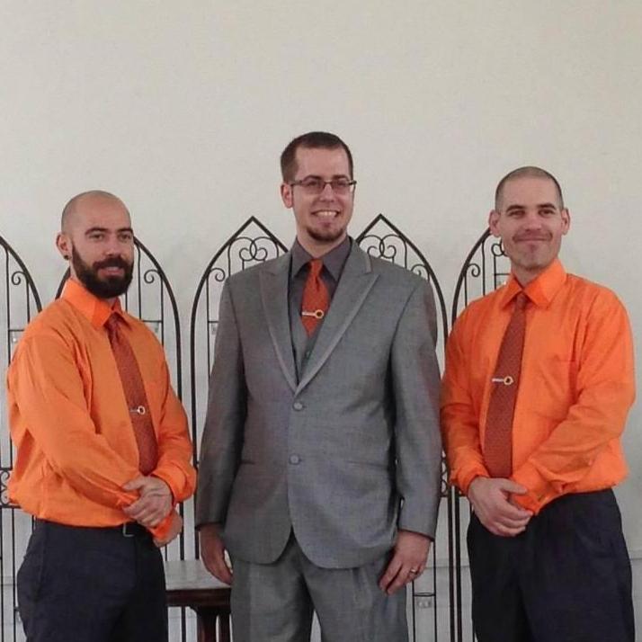 Three brothers: Rob, Tom (Groomsman) and Rik. Tom's wedding in Green Bay, WI.