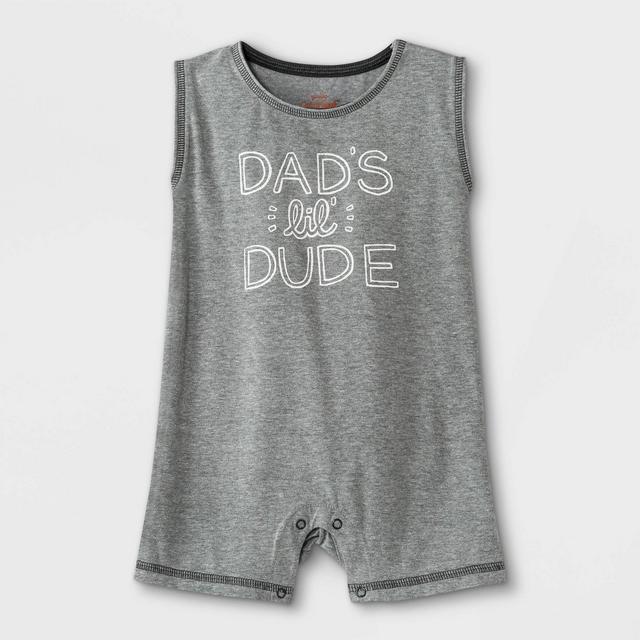 Baby Boys' Dude Romper - Cat & Jack™ Gray 12M