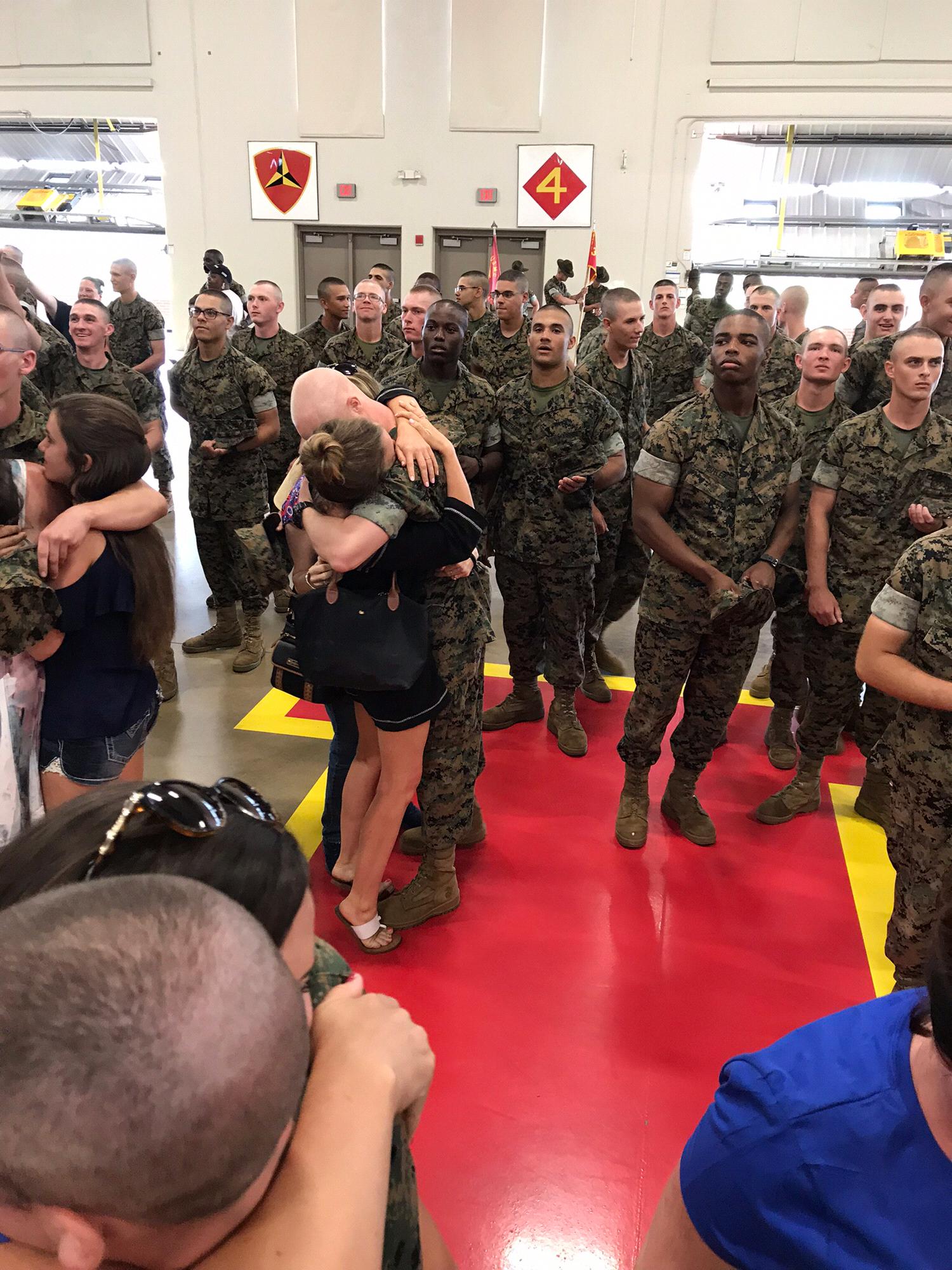 This was the first time we got to hold each other again after the 3 months Josh was at boot camp.